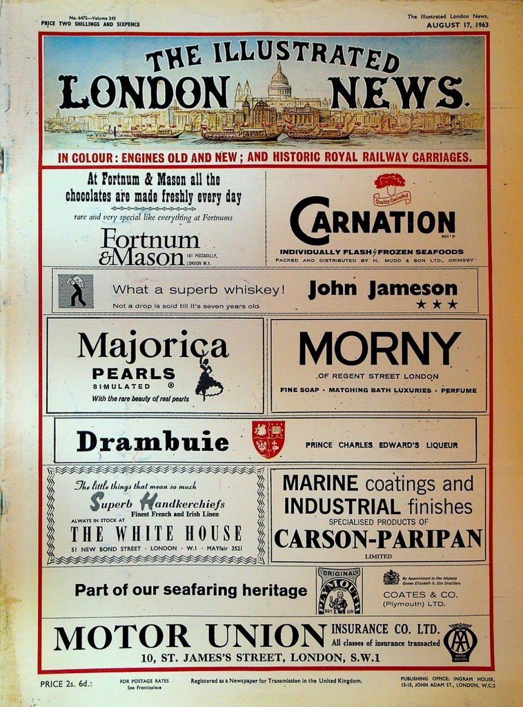 Illustrated London News August 17 1963 Great Train Robbery JFK Princess Anne