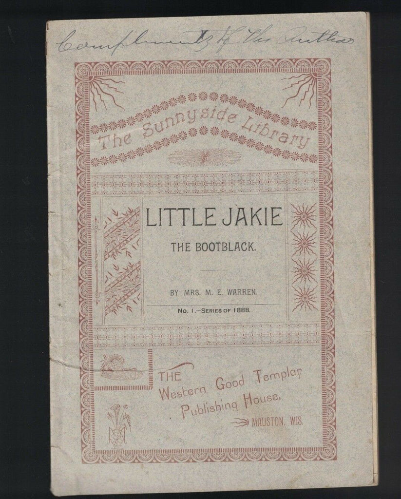Little Jakie the Bootblack 1888 Mary Evalin Warren SC Western Good Templar