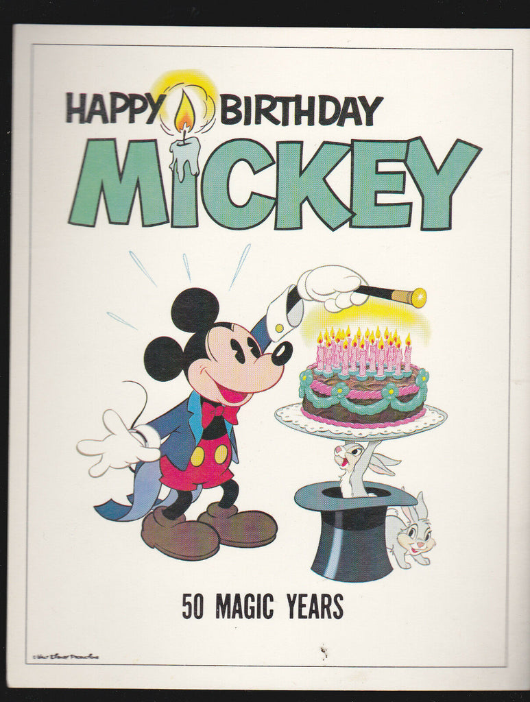 Happy Birthday Mickey Mouse -50 Magic Years- single sided card Walt Disney