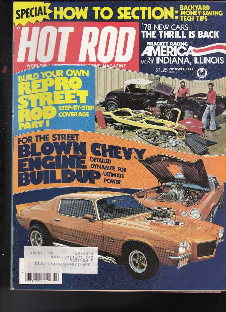 Hot Rod Magazine 1978 Cars Bracket Racing October 1977 FREE US S/H