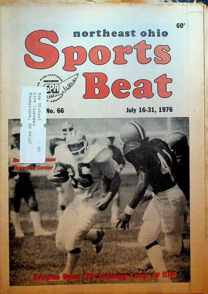 Northeast Ohio Sports Beat Magazine July 16 1976 Cleveland Browns