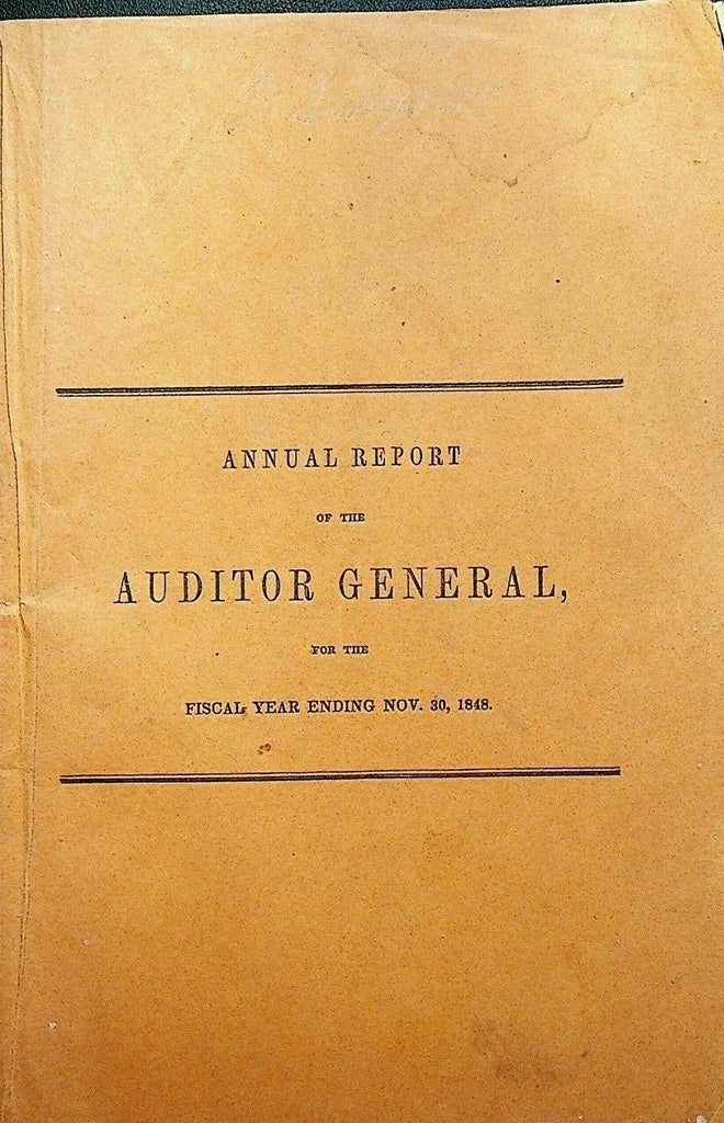 Annual Report for the Auditor General of Pennsylvania November 30 1848