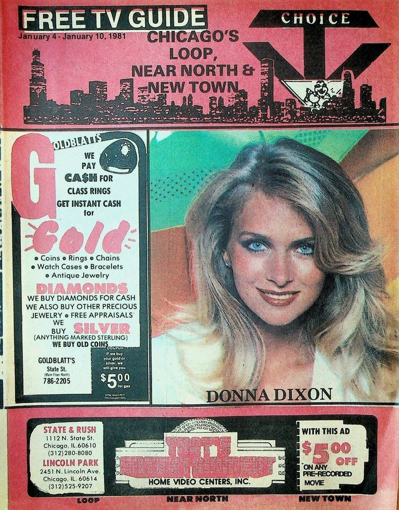 People's TV Choice Magazine January 4 1981 Chicago Area Donna Dixon