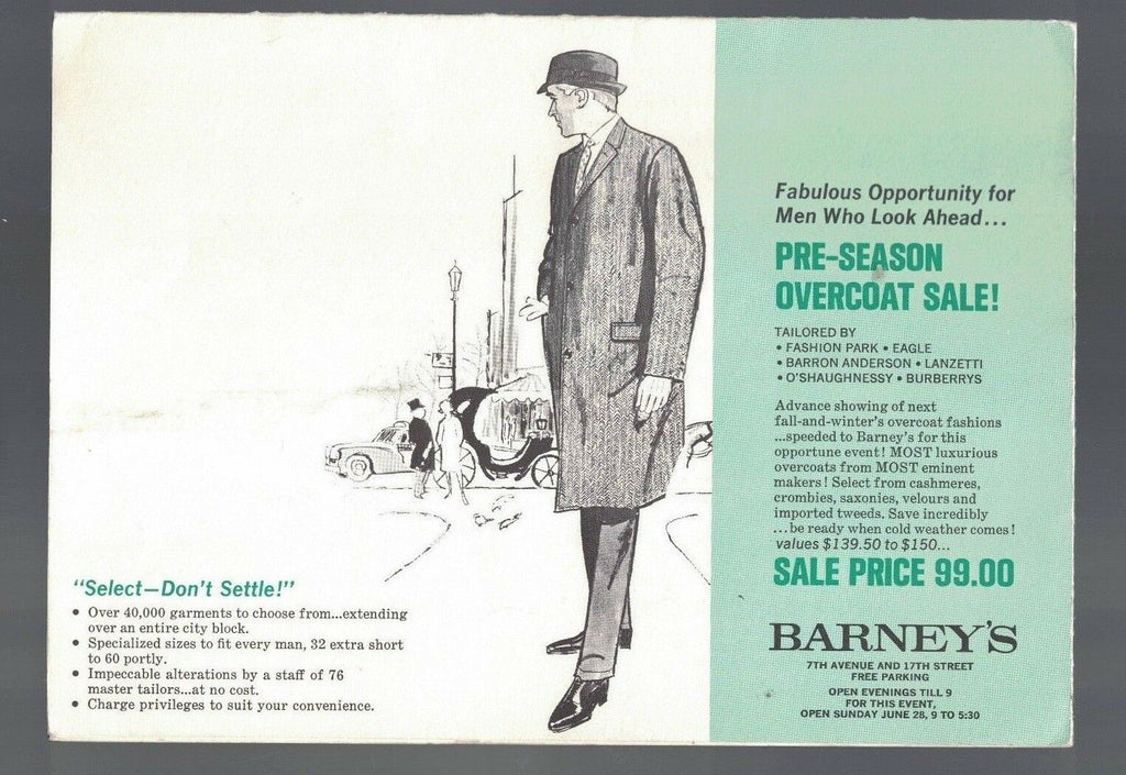 Barney's New York City 1950s Mailer Overcoats Clothing