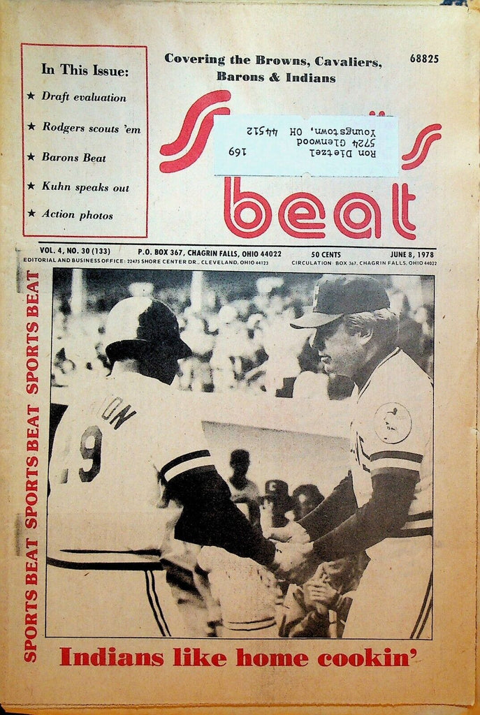 Sports Beat Magazine June 8 1978 Cleveland Indians Bowie Kuhn Cleveland Barons