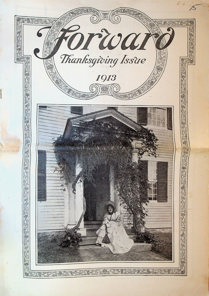 Forward Magazine November 22 1913 Thanksgiving Elizabeth Price