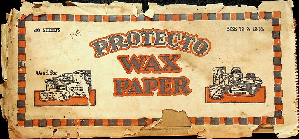 Protecto Wax Paper 1900s Package Great Graphics