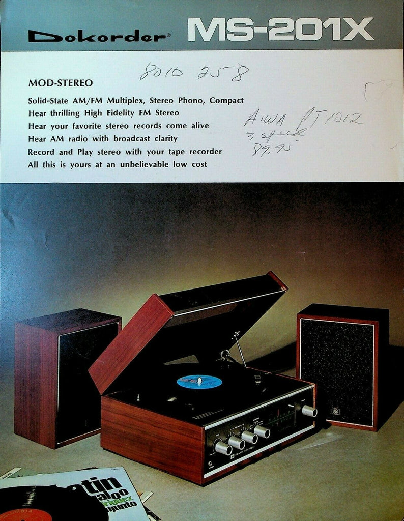 Dokorder MS-201X Mod-Stereo Ad Sheet 1970s