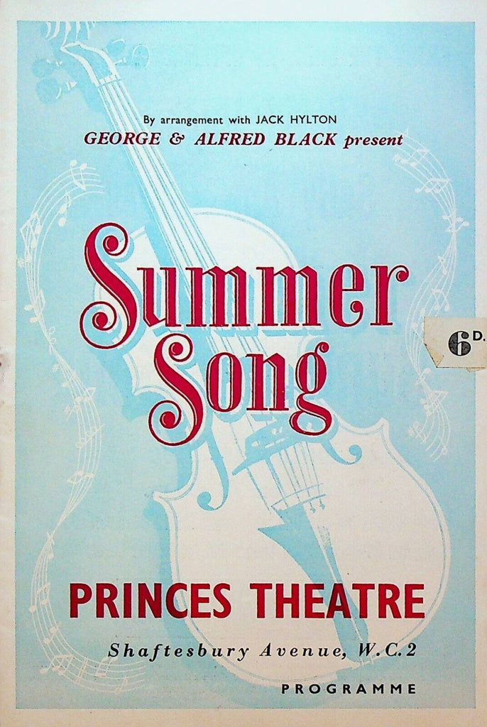 Summer Song Program 1950s David Hughes Sally Ann Howes