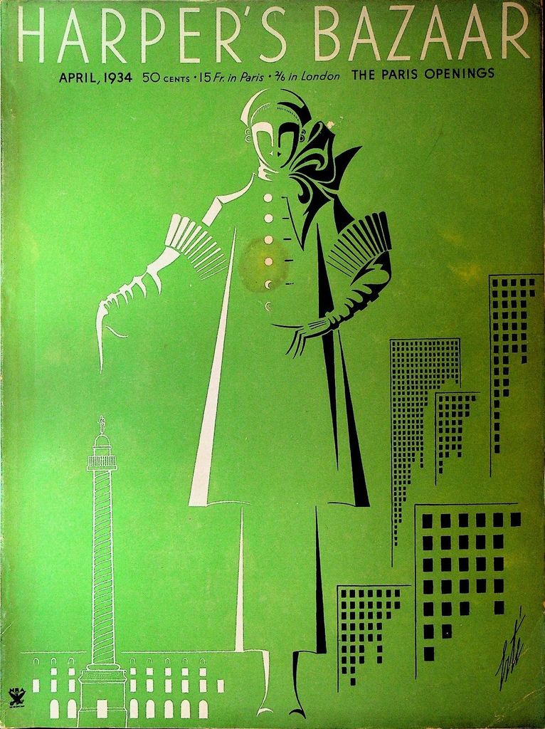 Harper's Bazaar April 1934 Erte Art Deco Paris Fashion Mary Bromfield