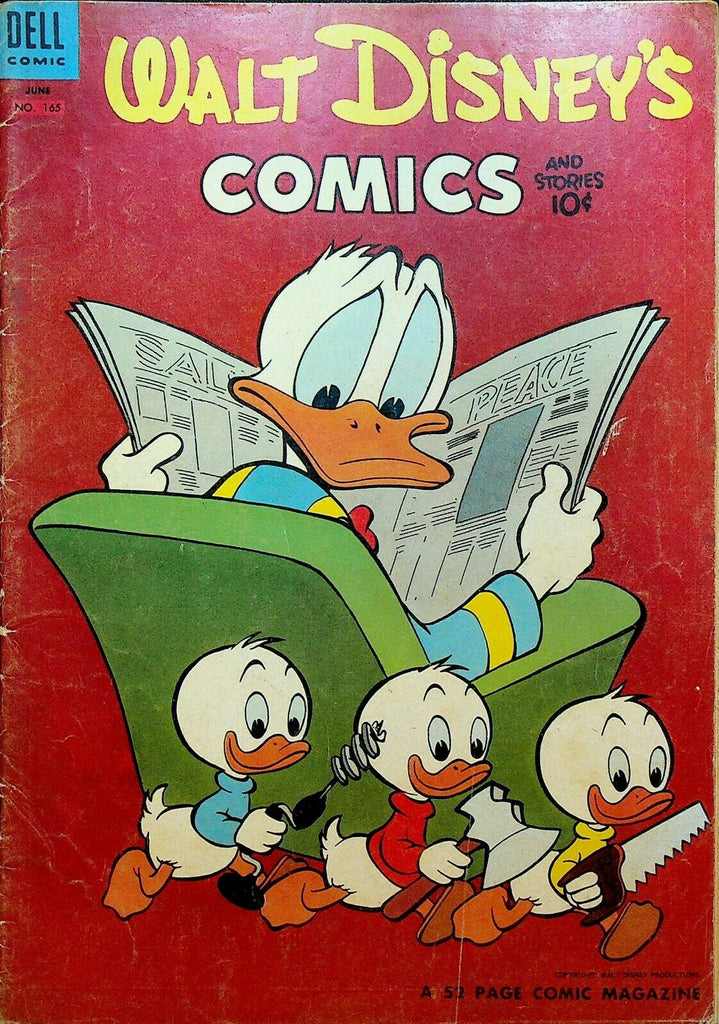 Walt Disney's Comics & Stories 165 Dell Comics 1954 Saw Drill Axe Newspaper