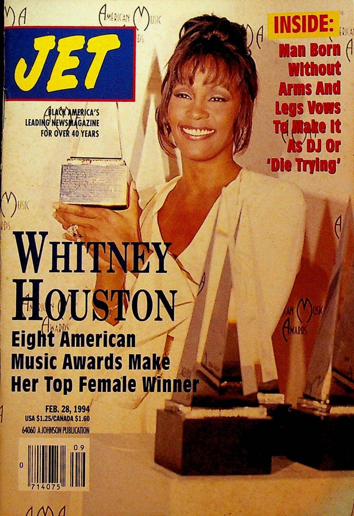 Jet Magazine February 28 1994 Whitney Houston DJ Flex Tupac Shakur