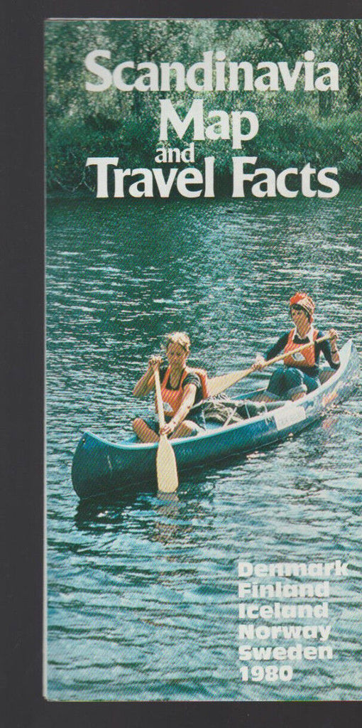 Scandinavia Map & Travel Facts 1980 Denmark Finland Iceland Norway Sweden