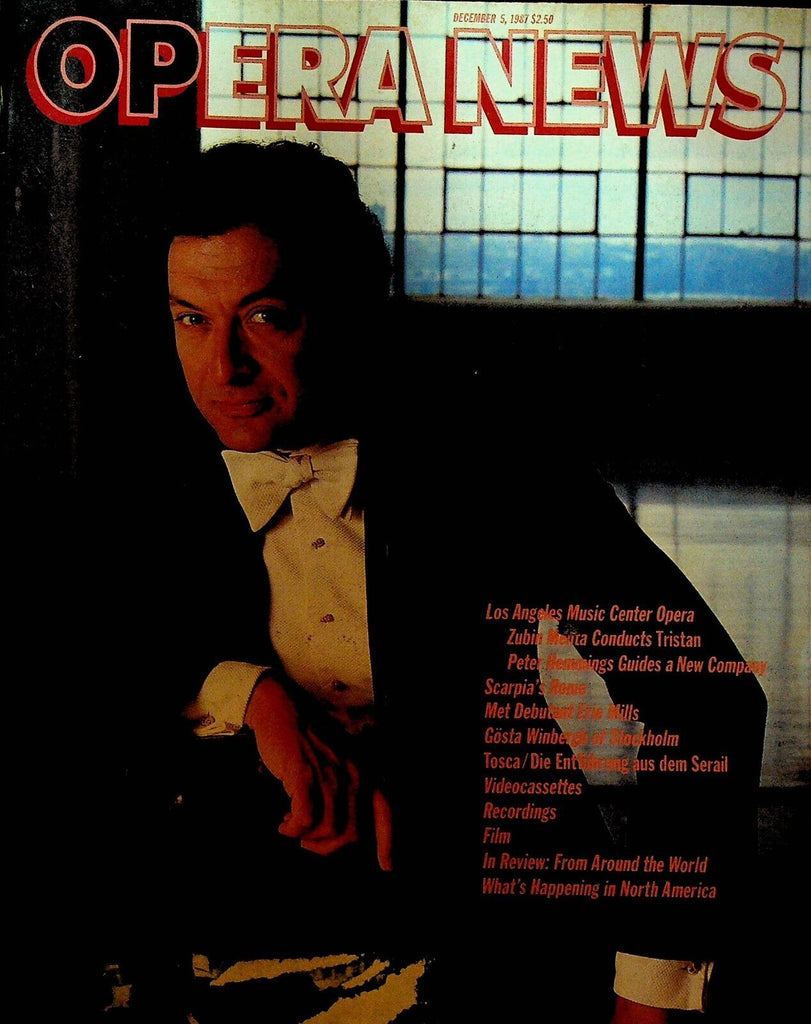 Opera News Magazine December 5 1987 Zubin Mehta Gosta Winbergh Erie Mills