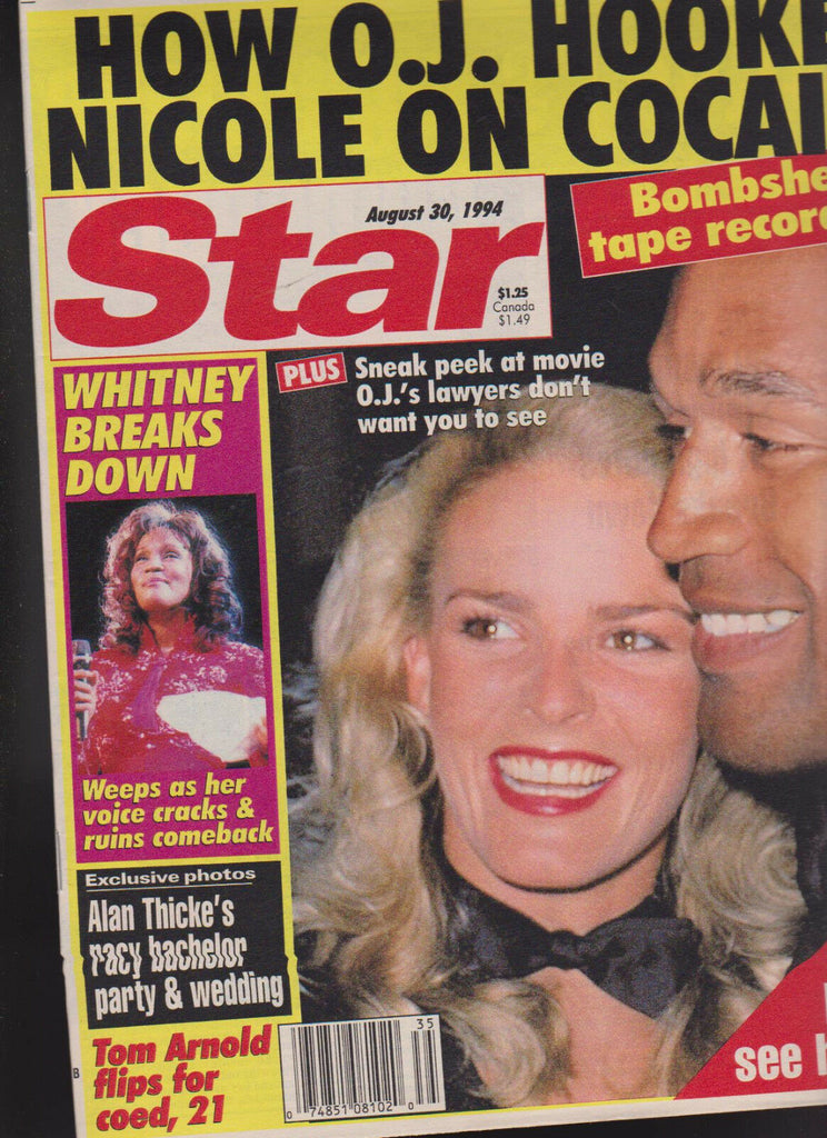 Star Magazine  OJ Simpson Whitney Houston Tom Arnold August  30 1994