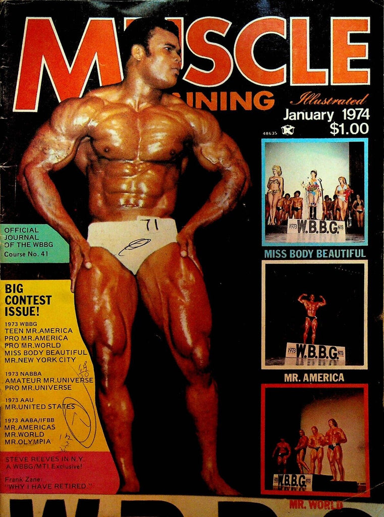 Muscle Magazine January 1974 Steve Reeves Frank Zane Warren Frederick