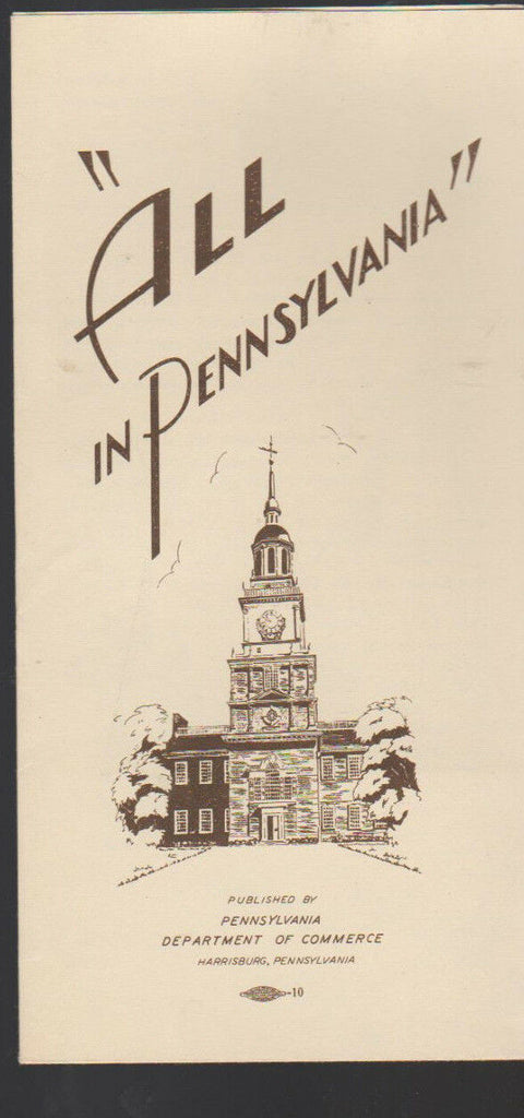 All in Pennsylvania Travel Brochure 1960s