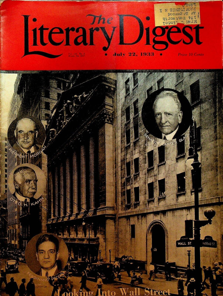 Literary Digest July 22 1933 Fay Wray Wall Street New Deal Connie Mack