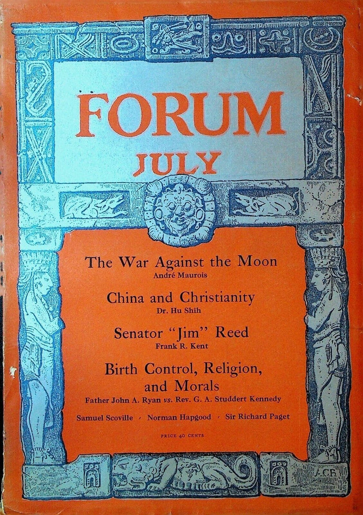 Forum Magazine July 1927 China & Christianity Black Poetry Birth Control