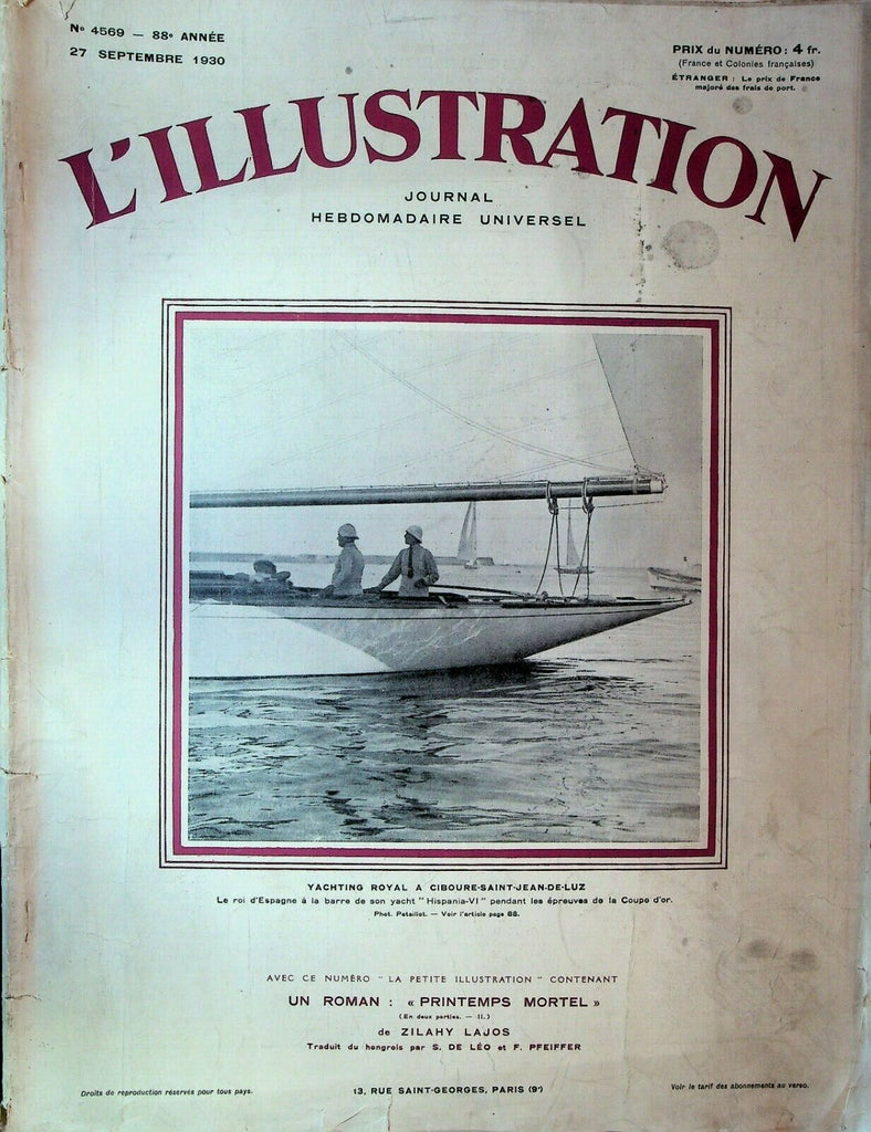 L'Illustration Magazine September 27 1930 Airplanes Peru Meteorology