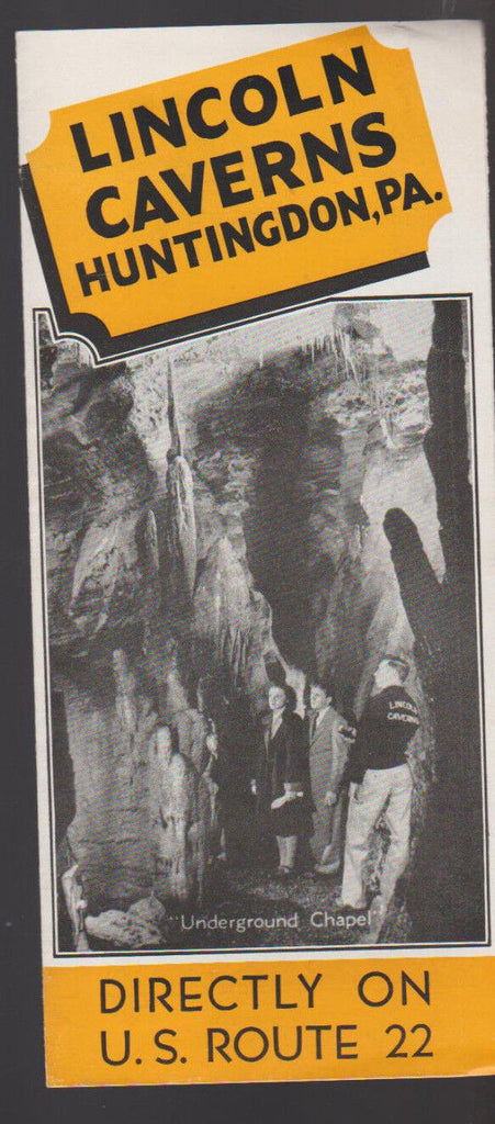 Lincoln Caverns Huntingdon Pa Brochure 1950s Underground Chapel