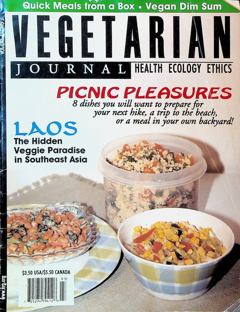 Vegetarian Journal VXXI #2 2002 Laos Vegan Dim Sum Brazilian Cuisine