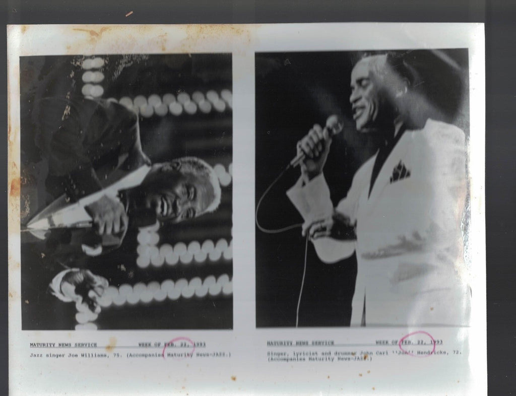 Joe Williams & John Carl Hendricks Jazz 1993 Black & White Photo