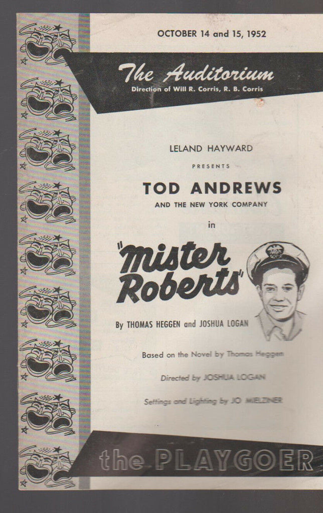 Mister Roberts Tod Andrews Program October 14 1952 Playgoer