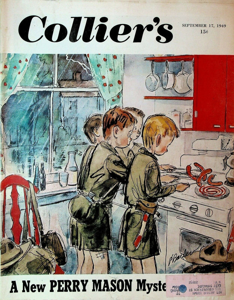 Collier's September 17 1949 Boy Scouts Cover Perry Barlow Erle Stanley Gardner