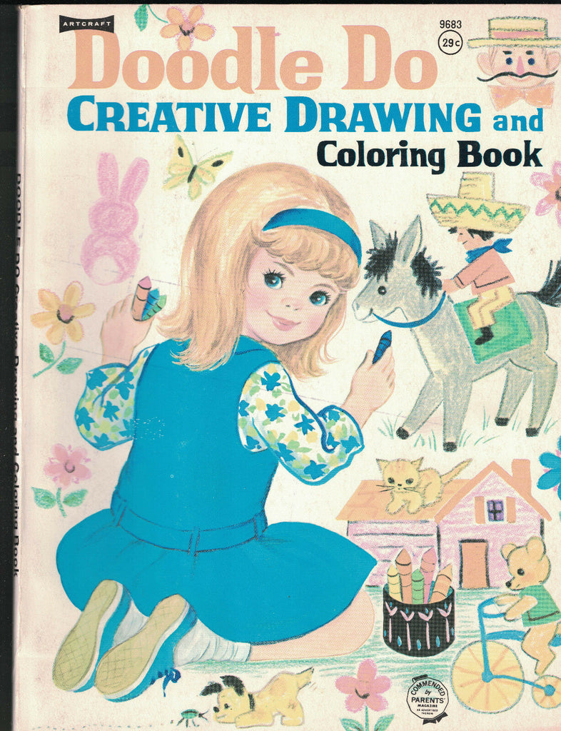 Doodle Do Creative Drawing & Coloring Book UNUSED 1968 Artcraft