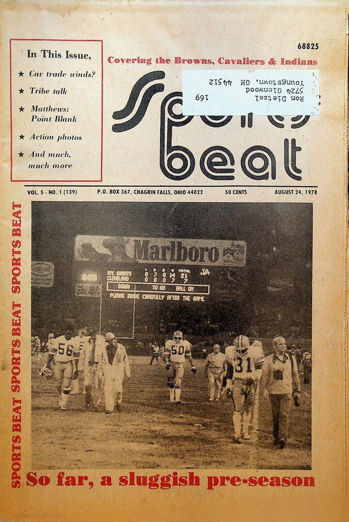 Sports Beat Magazine August 24 1978 Clay Matthews Cleveland Browns