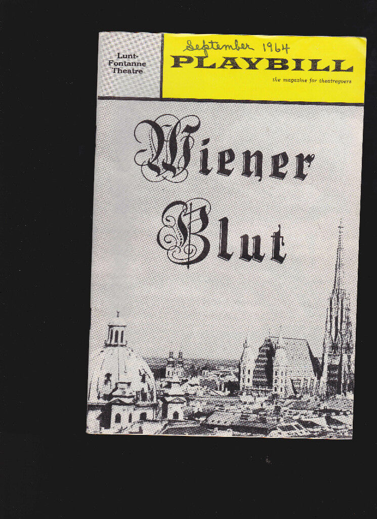 Wiener Blut Playbill September 1964 Wilhelm Popp Gita Rena Dagmar Koller