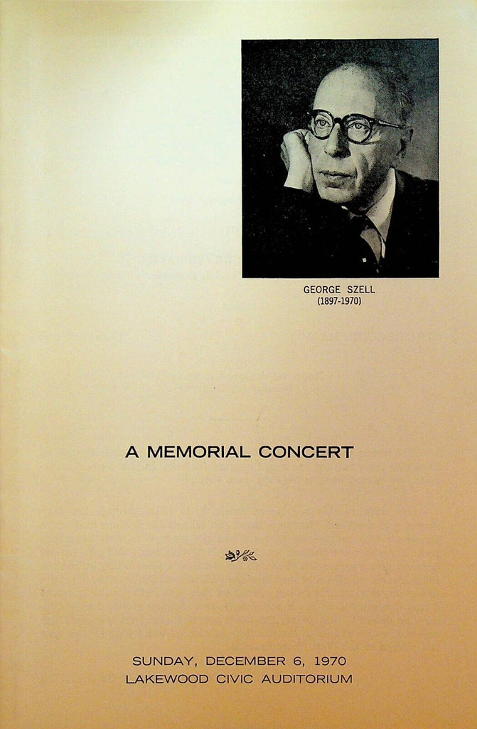 George Szell Memorial Concert Program Cleveland Orchestra 1970