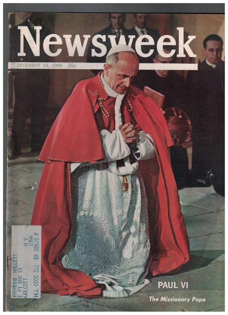 Newsweek Magazine December 14 1964 Pope Paul VI George Barris Mississppi Burning