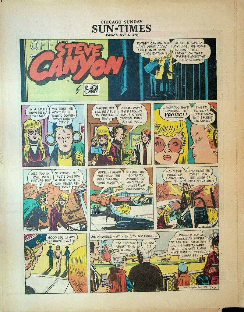 Chicago Sunday Sun-Times Comic Section July 5 1970 Steve Canyon Coca Cola Ad