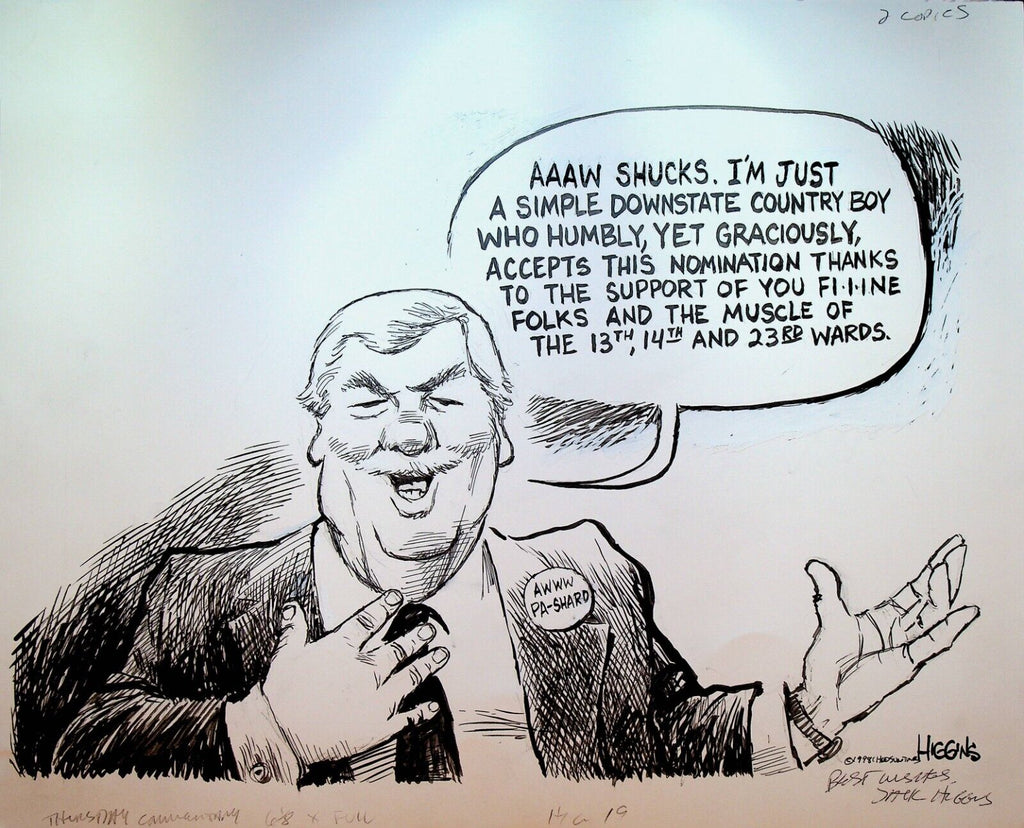 Chicago Politics Jack Higgins Editorial Cartoon Original Art 1998