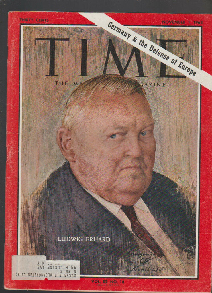 Time Magazine November 1 1963 Germany Ludwig Erhard