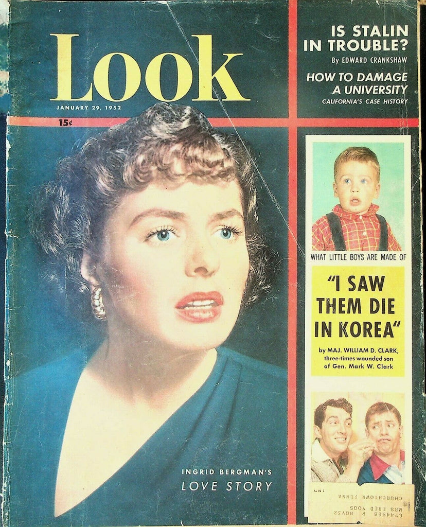 Look Magazine January 29 1952 Joseph Stalin Ingrid Bergman Martin & Lewis