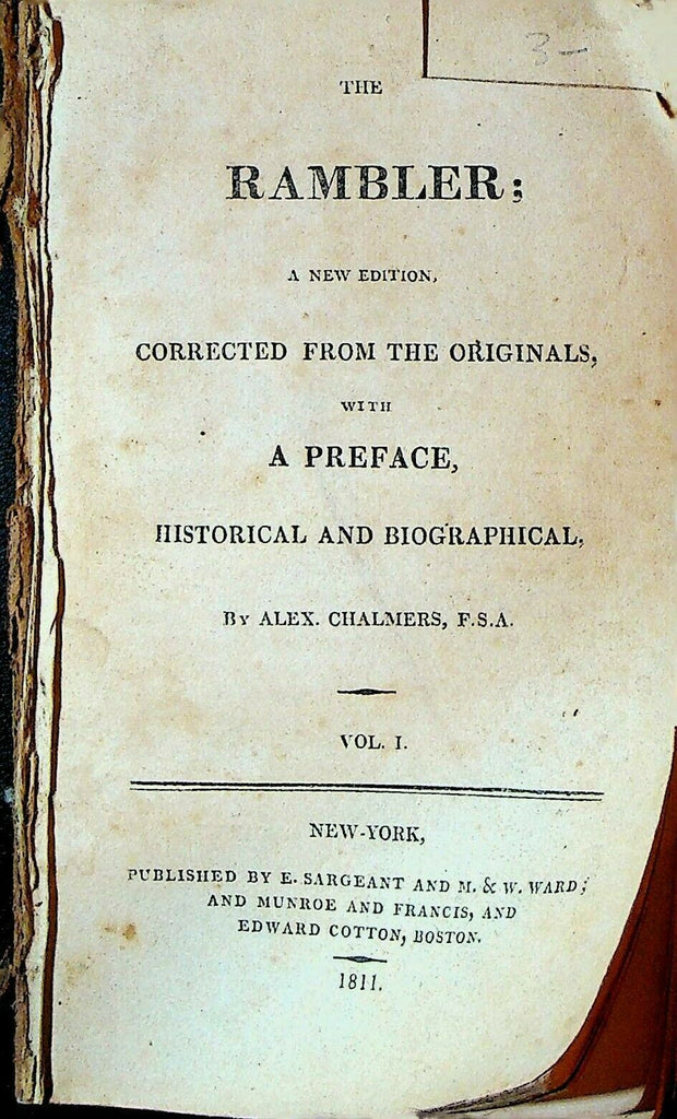 The Rambler 1811 Alex Chalmers Volume 1 Book