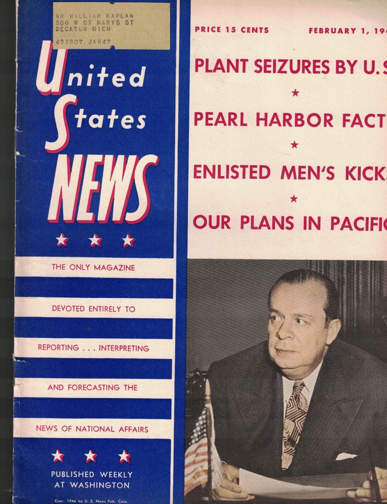 United States News February 1 1946 George E Allen Pearl Harbor Facts
