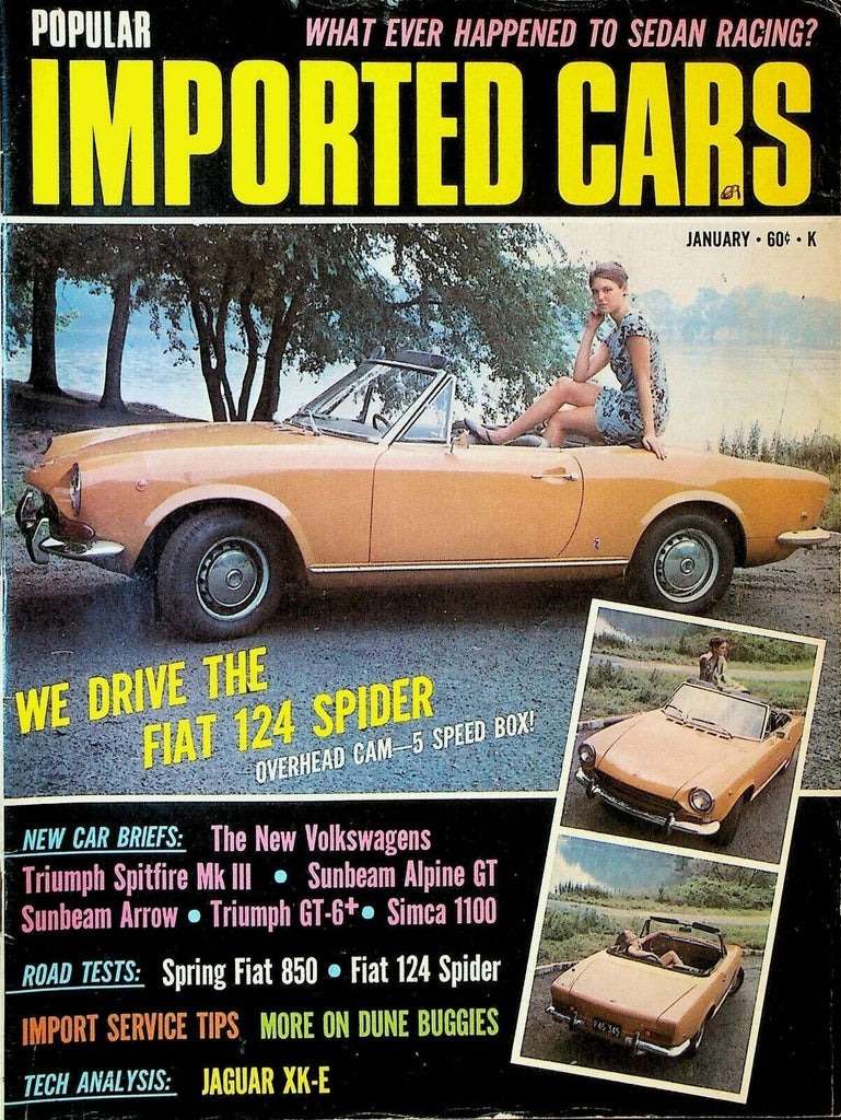 Popular Imported Cars Magazine January 1969 VW Jaguar Triumph Sunbeam