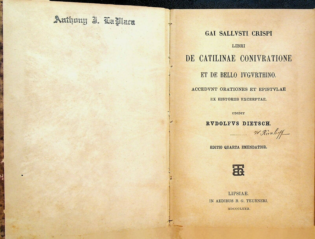 Gai Sallusti Crispi Libri De Catilinae Conivratione et de Bello Iugurthino 1872