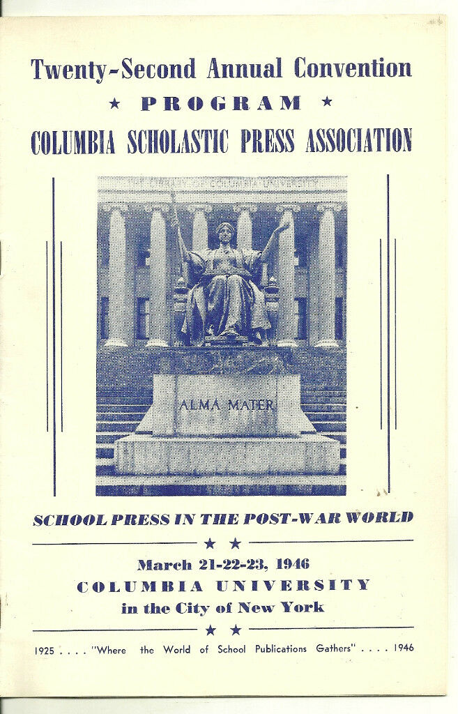Columbia University Scholastic Press Association 1946 Program