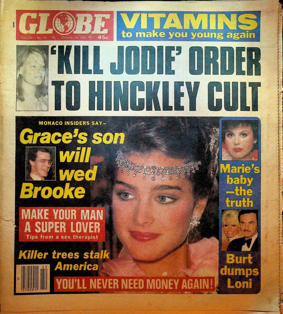 Globe October 19 1982 Jodie Foster Marie Osmond Brooke Shields Burt Reynolds