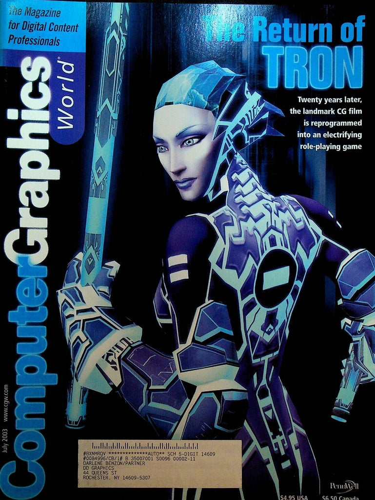 Computer Graphics World Magazine July 2003 Tron Hulk X-Men Daredevil