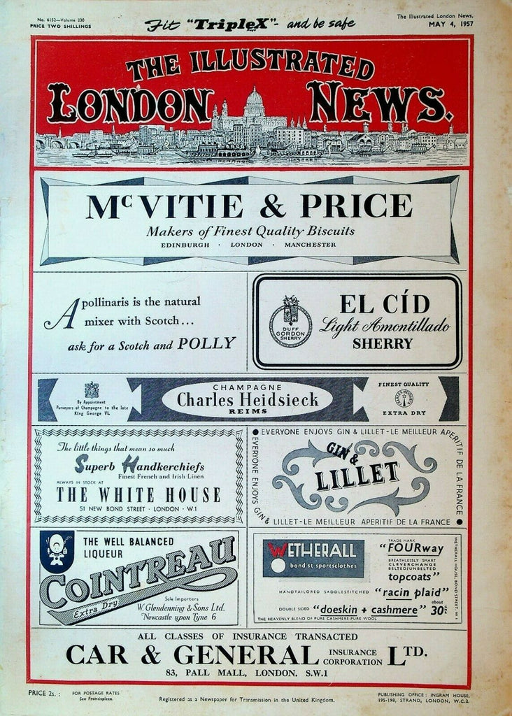 Illustrated London News May 4 1957 Audrey Hepburn Mayflower II Vasily Smyslov