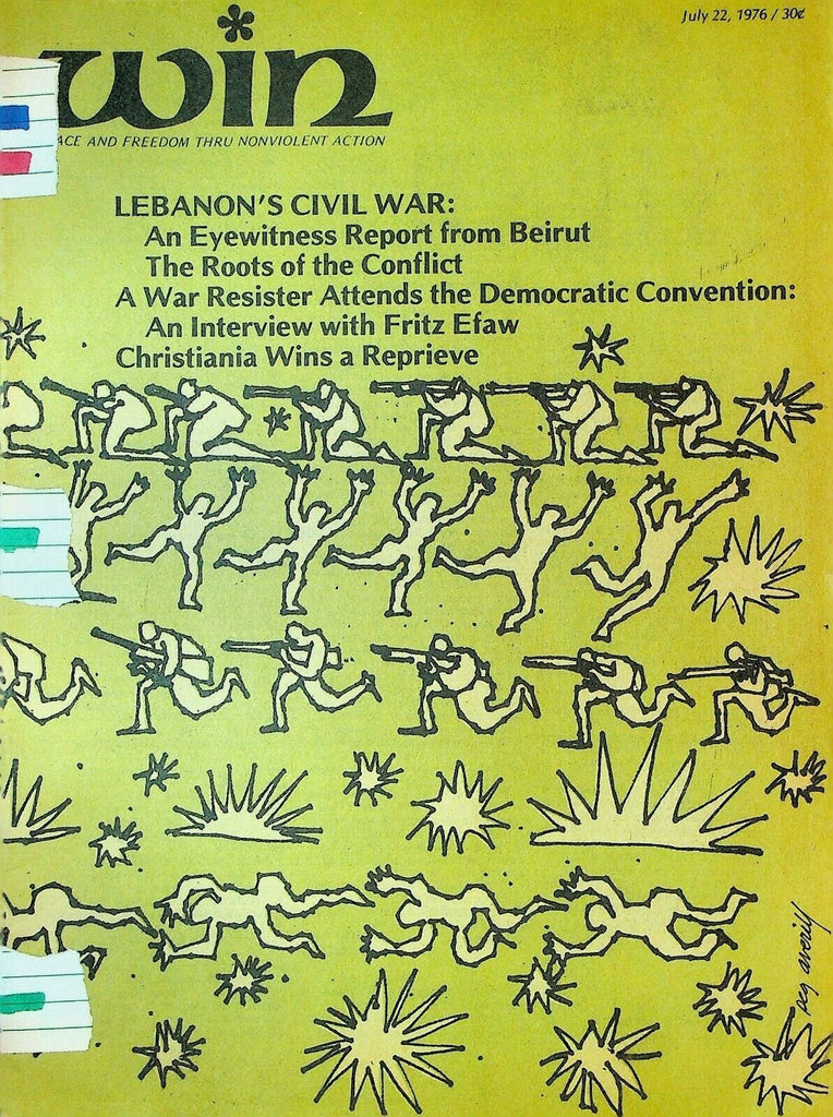 Win Magazine July 22 1976 Lebanon Civil War Fritz Efaw Denmark