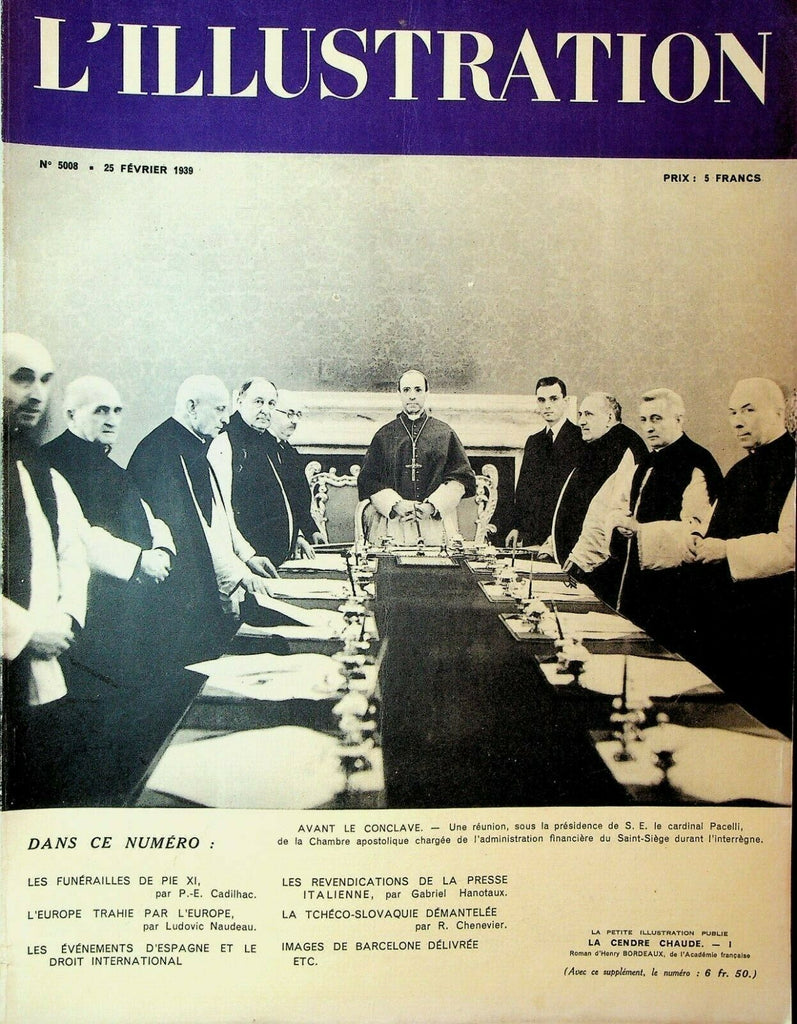 L'Illustration Magazine February 25 1939 Pope Pius XI Funeral Auto Racing