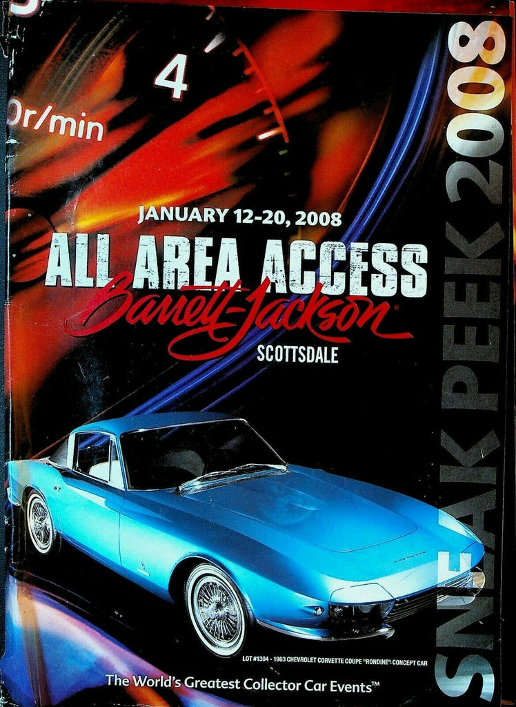 Barrett Jackson All Area Access Sneak Peak Catalog 2008 Cars Automobiles