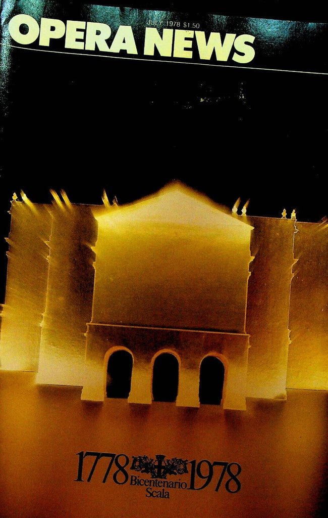 Opera News Magazine July 1978 La Scala Bicentenary
